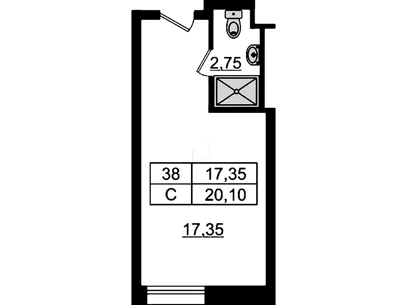 Квартира студия 20.1 м², 9/9 эт., Апарт-отель «Апарт отель Well»